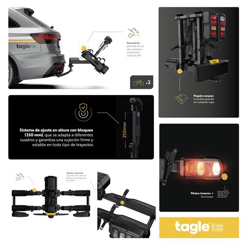 PORTABICICLETAS TAGLE YELLOWSTONE 2 BICICLETAS ELÉCTRICAS -